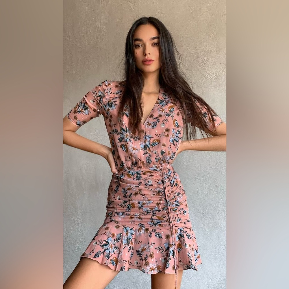 NWT $550 Veronica Beard Dakota Mini Dress Mauve Multi